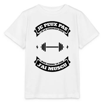 JE PEUX PAS J'AI MUSCU - T-shirt bio MINI CREATOR Stanley/Stella Enfant - blanc - Devant - Maike (125cm)