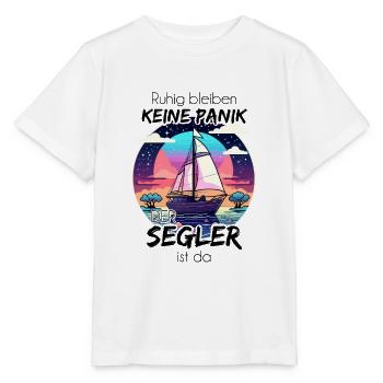 Pas de panique, le marin est là - voilier - T-shirt bio MINI CREATOR Stanley/Stella Enfant - blanc - Devant - Maike (125cm)