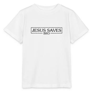 Jesus Saves Bro. Shirt für Christen. Christlich - Stanley/Stella Kinder T-Shirt MINI CREATOR  - Weiß - Vorne - Maike (125cm)