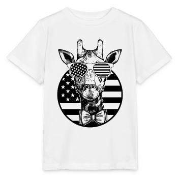 Girafe Drapeau américain Girafe Drapeau américain Girafe - T-shirt bio MINI CREATOR Stanley/Stella Enfant - blanc - Devant - Maike (125cm)