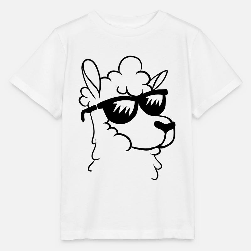 Cute Llama Alpaca - Llama Head Llama Farmer - Stanley/Stella MINI CREATOR Kids’ T-Shirt - white