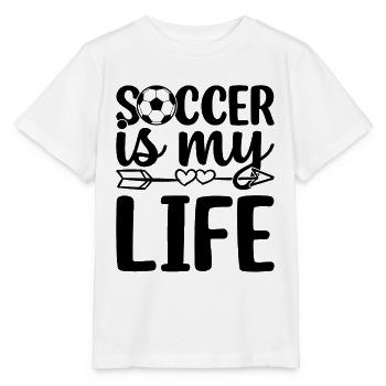 Soccer Is My Life - Soccer Player Soccer Lover - Stanley/Stella Kinder T-Shirt MINI CREATOR  - Weiß - Vorne - Maike (125cm)