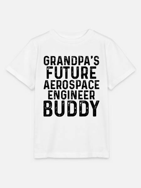 Grandpa's Future Aerospace Engineer Buddy - Stanley/Stella Kinder T-Shirt MINI CREATOR - Weiß