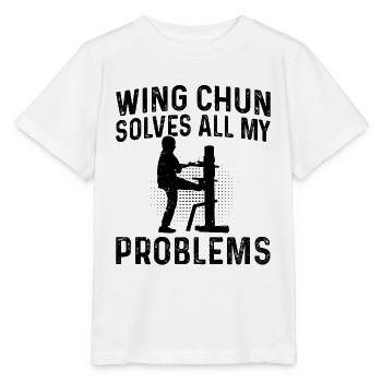 Le Wing Chun résout tous mes problèmes - Wing Chun - T-shirt bio MINI CREATOR Stanley/Stella Enfant - blanc - Devant - Maike (125cm)