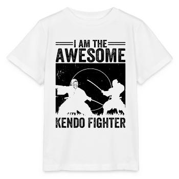 Je suis le super combattant de Kendo - T-shirt bio MINI CREATOR Stanley/Stella Enfant - blanc - Devant - Maike (125cm)