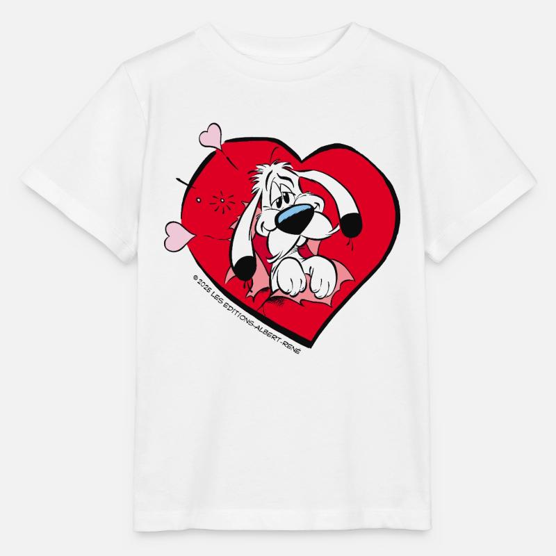 Asterix & Obelix - Idefix amoureux - T-shirt bio MINI CREATOR Stanley/Stella Enfant - blanc