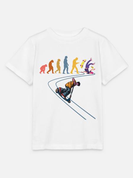 Tretroller Stuntscooter Rollen Stunt-Roller - Stanley/Stella Kinder T-Shirt MINI CREATOR  - Weiß