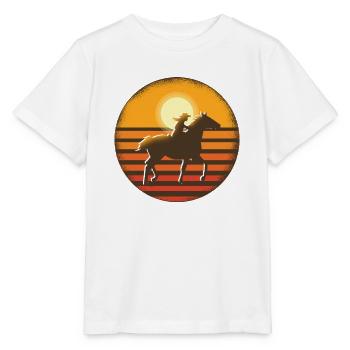 Western Équitation femmes chevaux filles cheval Western - T-shirt bio MINI CREATOR Stanley/Stella Enfant - blanc - Devant - Maike (125cm)