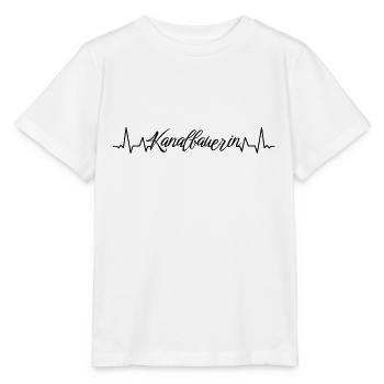 Tiefbauer Herzschlag Kanalbauerin - Stanley/Stella Kinder T-Shirt MINI CREATOR  - Weiß - Vorne - Maike (125cm)