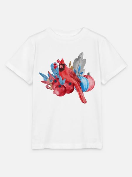 Roter Kardinal und Weihnachtsschmuck - Stanley/Stella Kinder T-Shirt MINI CREATOR  - Weiß