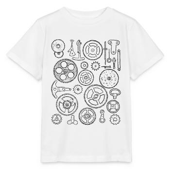 Uhr Einzelteile Uhrteile Zahnrad Mechanik Uhrwerk - Stanley/Stella Kinder T-Shirt MINI CREATOR  - Weiß - Vorne - Maike (125cm)
