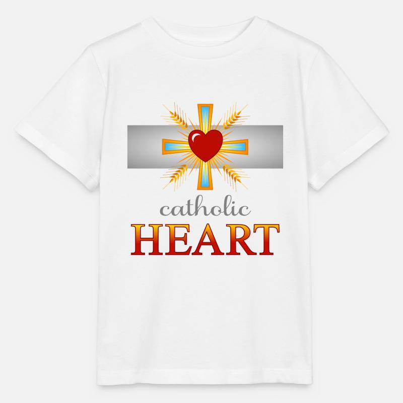 Cœur catholique - T-shirt bio MINI CREATOR Stanley/Stella Enfant - blanc