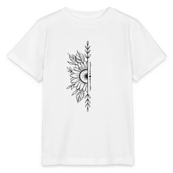 Blumenblume dotwork - Stanley/Stella Kinder T-Shirt MINI CREATOR  - Weiß - Vorne - Maike (125cm)