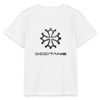 Logo Occitanie Stil getragener Farbverlauf - Stanley/Stella Kinder T-Shirt MINI CREATOR  - Weiß - Vorne - Maike (125cm)