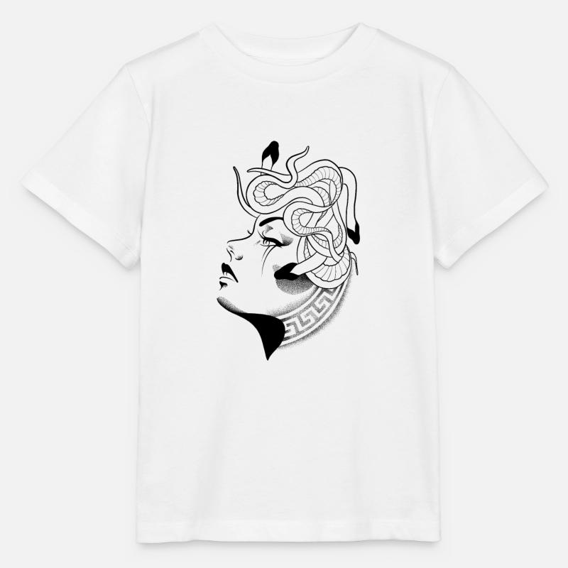Medusa dotwork - T-shirt bio MINI CREATOR Stanley/Stella Enfant - blanc