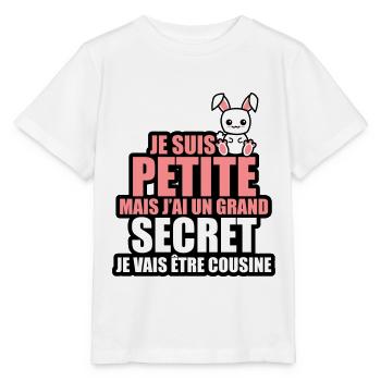 j'ai un grand secret je vais être cousine - T-shirt bio MINI CREATOR Stanley/Stella Enfant - blanc - Devant - Maike (125cm)