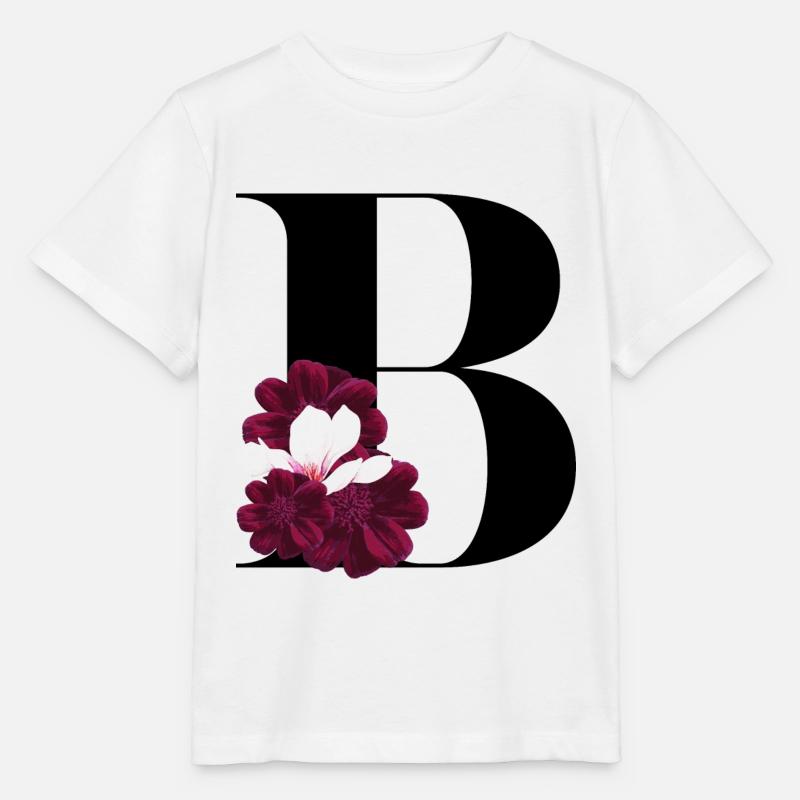lettre B fleuris - T-shirt bio MINI CREATOR Stanley/Stella Enfant - blanc