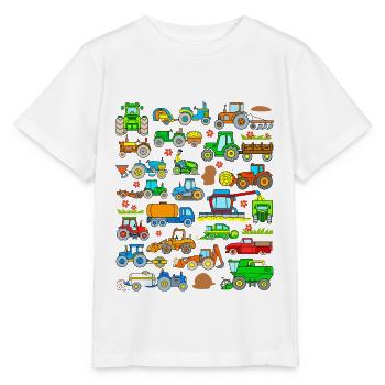 Traktor Kinder Fahrzeug Design - Stanley/Stella Kinder T-Shirt MINI CREATOR  - Weiß - Vorne - Maike (125cm)