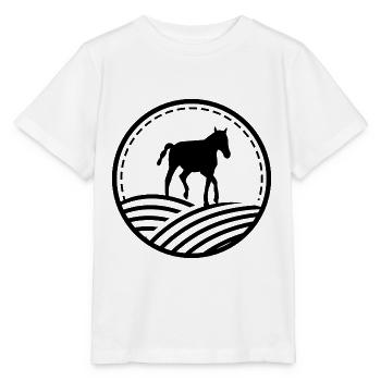 Sport équestre Liberté Poulain Ross - T-shirt bio MINI CREATOR Stanley/Stella Enfant - blanc - Devant - Maike (125cm)