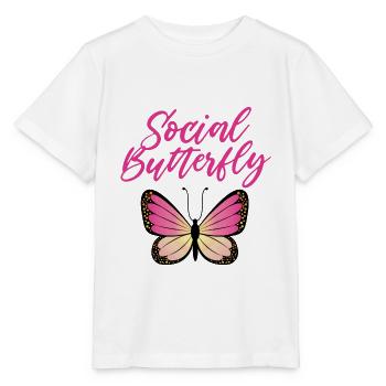 Sozialer Schmetterling - Stanley/Stella Kinder T-Shirt MINI CREATOR  - Weiß - Vorne - Maike (125cm)