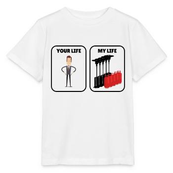 Funny sayings Gas prices Humor Fun Heating costs - Stanley/Stella MINI CREATOR Kids’ T-Shirt - white - Front - Maike (125cm)