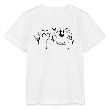 Heartbeat Halloween, Halloween Vibes, Boo - Stanley/Stella MINI CREATOR Kids’ T-Shirt - white - Front - Maike (125cm)