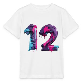 NR. 12 NUMMER 12 COOL 12. GEBURTSTAG - Stanley/Stella Kinder T-Shirt MINI CREATOR  - Weiß - Vorne - Maike (125cm)
