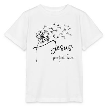 Jesus, perfect love has a chic dandelion graphic d - Stanley/Stella MINI CREATOR Kids’ T-Shirt - white - Front - Maike (125cm)