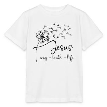 Jesus, way - truth - life has a chic dandelion gra - Stanley/Stella MINI CREATOR Kids’ T-Shirt - white - Front - Maike (125cm)