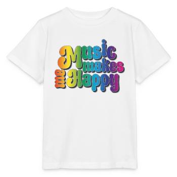 La musique me rend heureux - T-shirt bio MINI CREATOR Stanley/Stella Enfant - blanc - Devant - Maike (125cm)