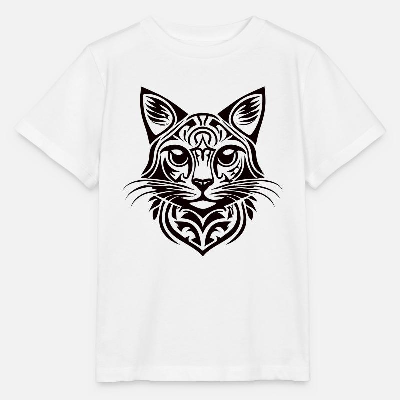 Chat tribal - T-shirt bio MINI CREATOR Stanley/Stella Enfant - blanc