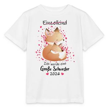 Nachwuchs Verkünden Ich Werde Große Schwester 2026 - Stanley/Stella Kinder T-Shirt MINI CREATOR  - Weiß - Vorne - Maike (125cm)
