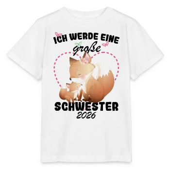 Annonce de la progéniture Je vais être une grande sœur en 2026 - T-shirt bio MINI CREATOR Stanley/Stella Enfant - blanc - Devant - Maike (125cm)