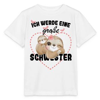 Nachwuchs Verkünden Ich Werde Große Schwester 2026 - Stanley/Stella Kinder T-Shirt MINI CREATOR  - Weiß - Vorne - Maike (125cm)