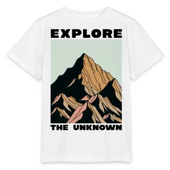 Explorez l’inconnu pour le camping, les voyages, les voyages - T-shirt bio MINI CREATOR Stanley/Stella Enfant - blanc - Devant - Maike (125cm)