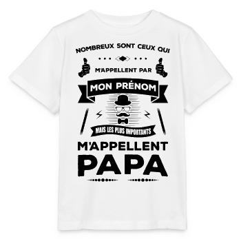 LES PLUS IMPORTANT M'APPELLENT PAPA - T-shirt bio MINI CREATOR Stanley/Stella Enfant - blanc - Devant - Maike (125cm)