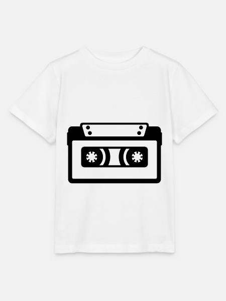 Kassette Symbol - Stanley/Stella Kinder T-Shirt MINI CREATOR  - Weiß