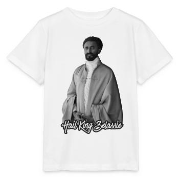 Hail King Selassie Jah Rastafari Roots Reggae - Stanley/Stella Kinder T-Shirt MINI CREATOR  - Weiß - Vorne - Maike (125cm)