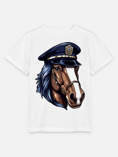 Pferde Polizist - Stanley/Stella Kinder T-Shirt MINI CREATOR - Weiß