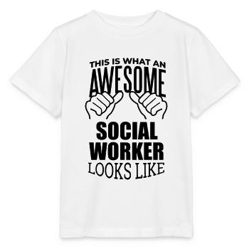travailleur social - T-shirt bio MINI CREATOR Stanley/Stella Enfant - blanc - Devant - Maike (125cm)