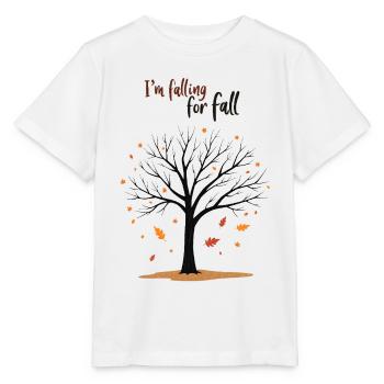 Kahler Baum „Herbstverliebt“ Humor - Stanley/Stella Kinder T-Shirt MINI CREATOR  - Weiß - Vorne - Maike (125cm)