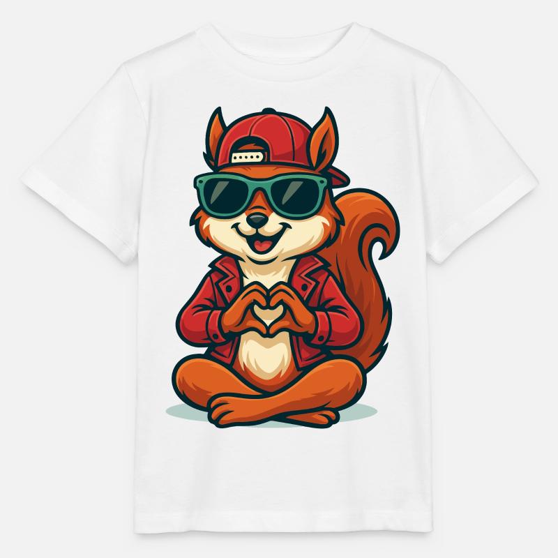 Ondes d’amour d’écureuil - T-shirt bio MINI CREATOR Stanley/Stella Enfant - blanc