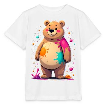 Colorful Colored Bear Art - Stanley/Stella MINI CREATOR Kids’ T-Shirt - white - Front - Maike (125cm)