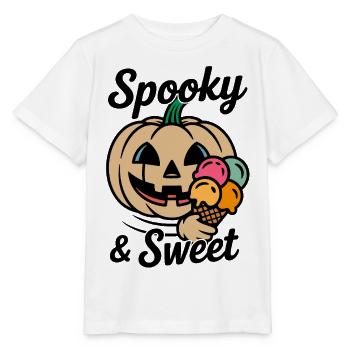Kürbis mit Eiscreme Cartoon - Stanley/Stella MINI CREATOR Kids’ T-Shirt - white - Front - Maike (125cm)