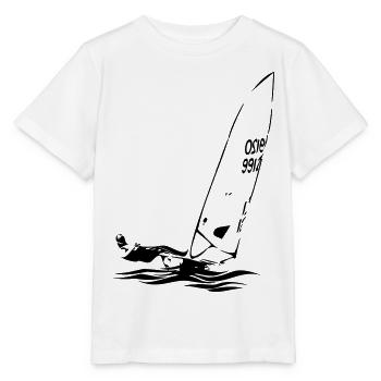 Régate de voilier dériveur laser ILCA Sports de voile - T-shirt bio MINI CREATOR Stanley/Stella Enfant - blanc - Devant - Maike (125cm)