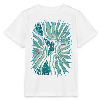 Tropical Abstract Bloom in Teal - Stanley/Stella MINI CREATOR Kids’ T-Shirt - white - Front - Maike (125cm)