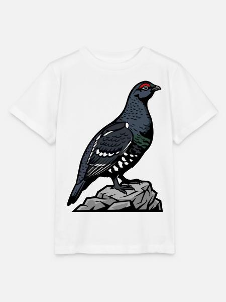 Schwarze Waldschnepfe auf Felsen - Stanley/Stella Kinder T-Shirt MINI CREATOR - Weiß