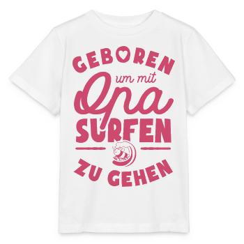 Geboren um mit Opa surfen zu gehen - Stanley/Stella Kinder T-Shirt MINI CREATOR  - Weiß - Vorne - Maike (125cm)