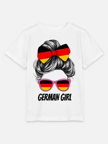 Deutschland Flagge Fahne Frau Sonnenbrille Fan - Stanley/Stella Kinder T-Shirt MINI CREATOR  - Weiß