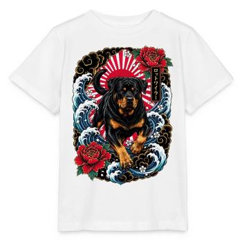Rottweiler im japanischen Irezumi Tattoo Stil - Stanley/Stella Kinder T-Shirt MINI CREATOR  - Weiß - Vorne - Maike (125cm)